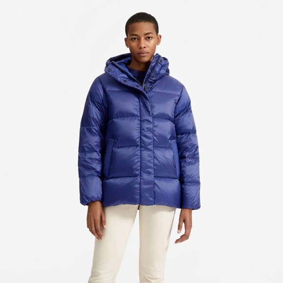 Everlane The ReDown Cobalt Blue Puffy Puff Jacket Women's NWT Size S Outdoor - Picture 1 of 7